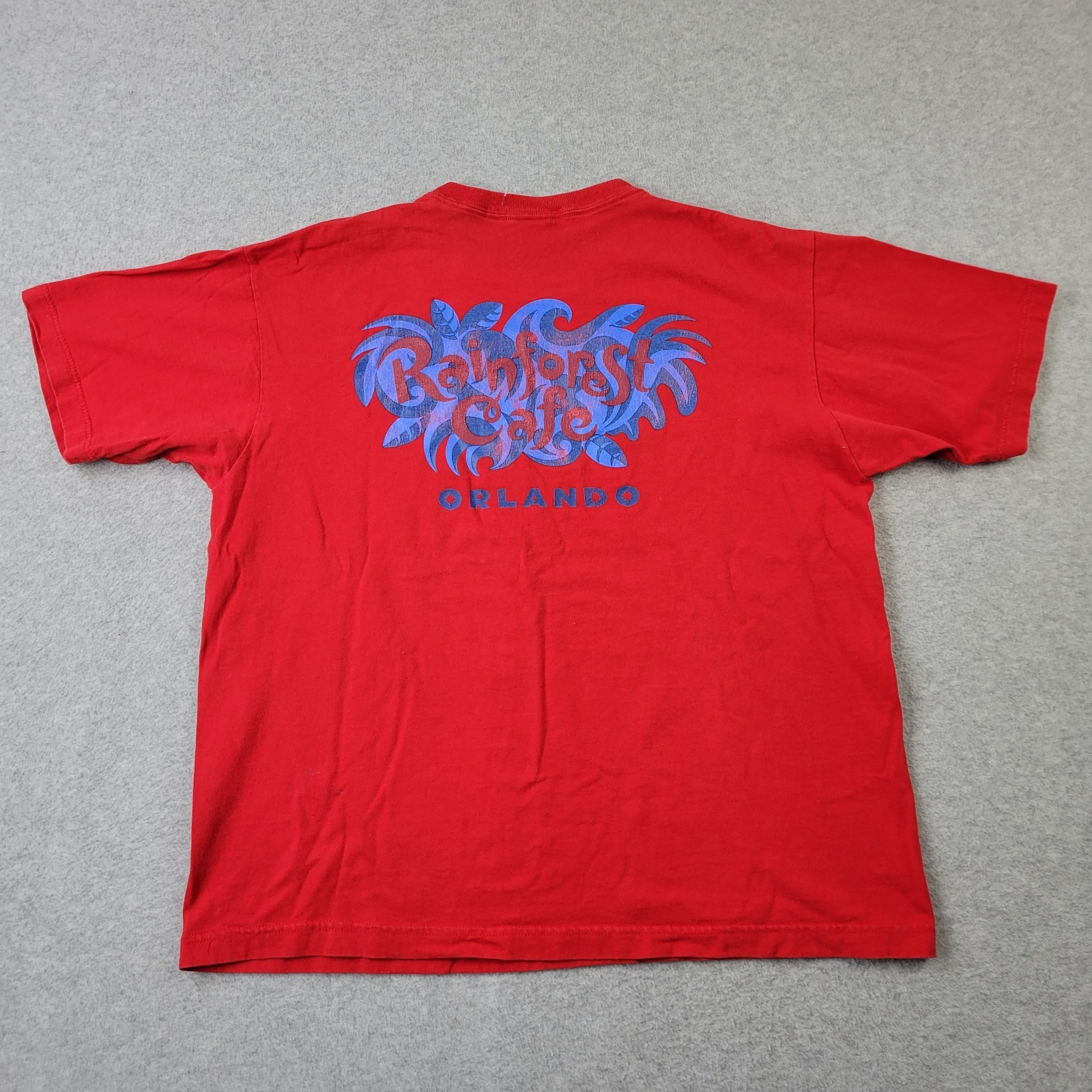 Rainforest Cafe Orlando Shirt Mens Large VTG 90s Red Graphic Print USA Florida