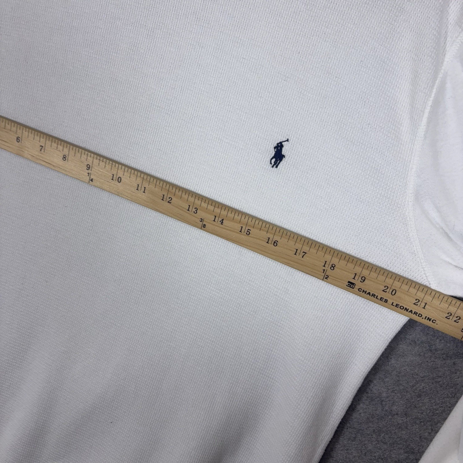 Polo Ralph Lauren Waffle Knit Shirt Mens Sz L White Thermal Base Layer Logo gallery