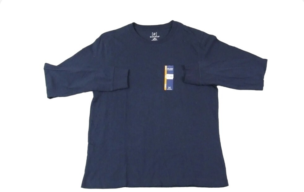 George Men's Pick Color Long Sleeve Crew-Neck Solid Plain T-Shirts Tee: S-XL gallery