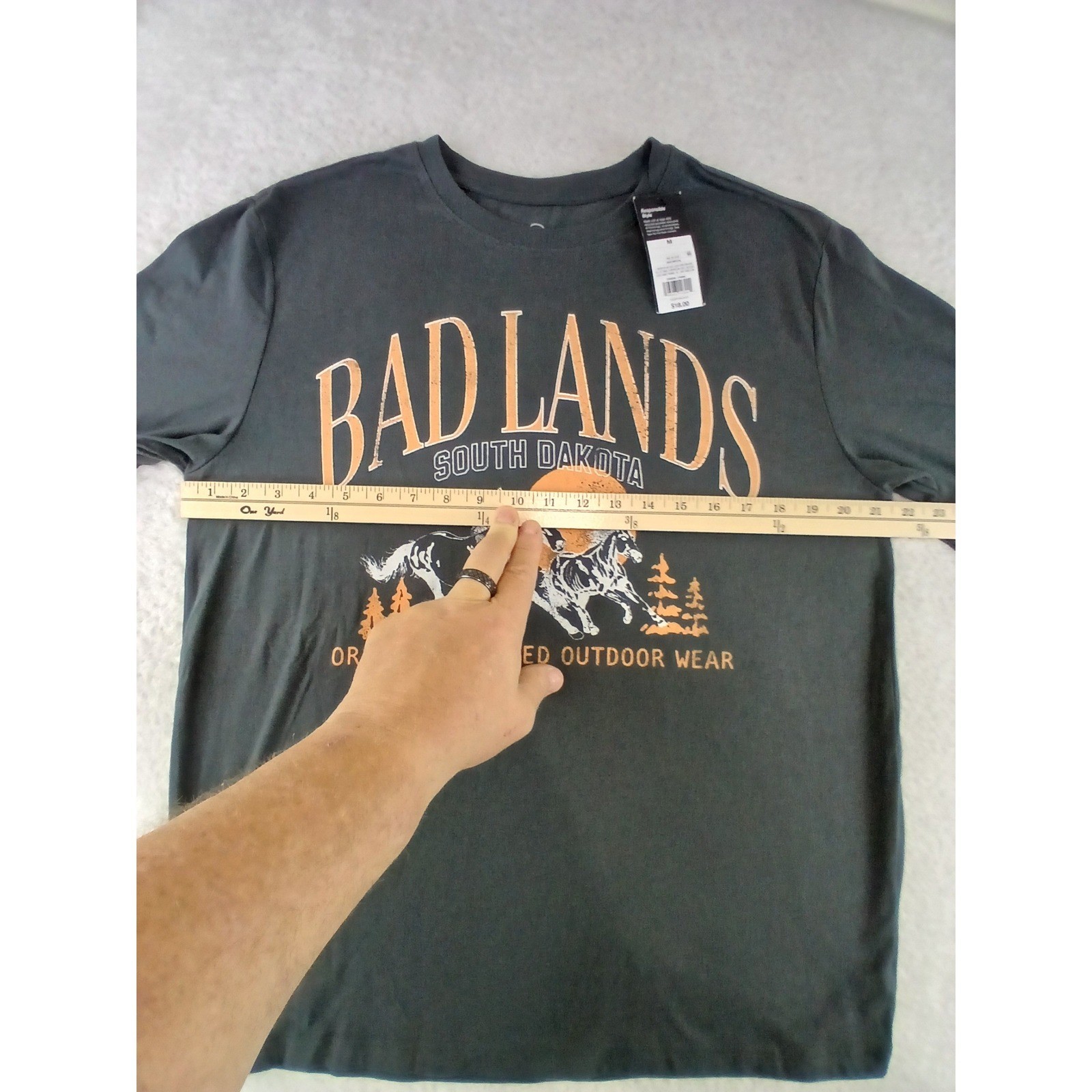 Original Use Mens Bad Lands South Dakota Graphic Long Sleeve T-Shirt Gray Size M gallery