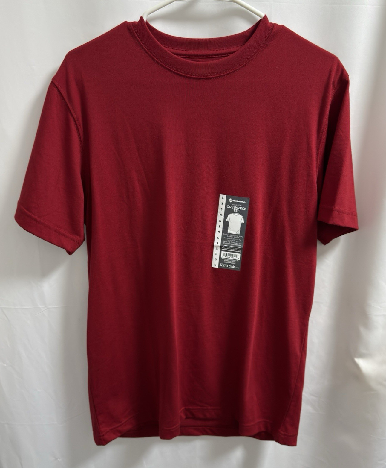 Member’s Mark Essential Crewneck Classic Fit Tee Men’s Small Red