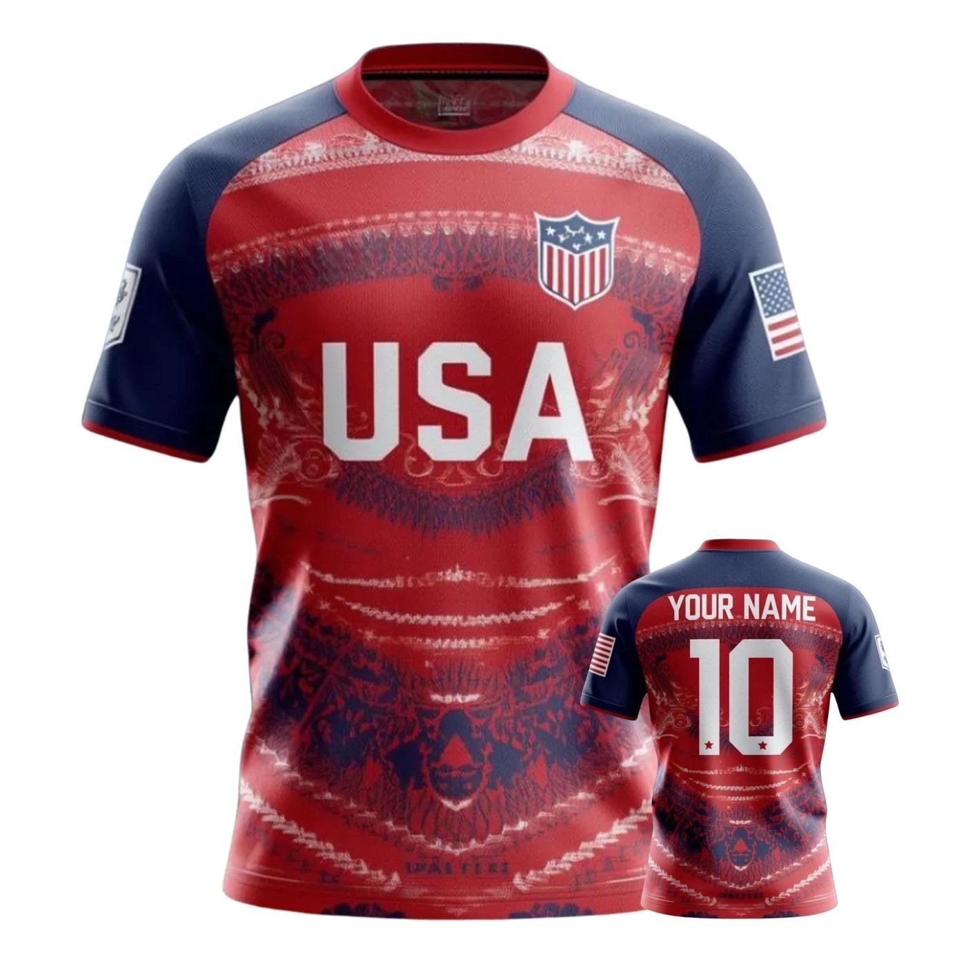 USA Soccer Jersey Shirt American Flag Patriotic Unisex Fan Tee gallery