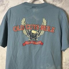 Old Guys Rules T Shirt Mens Medium 20.5×28 Blue Short Sleeve VTG
