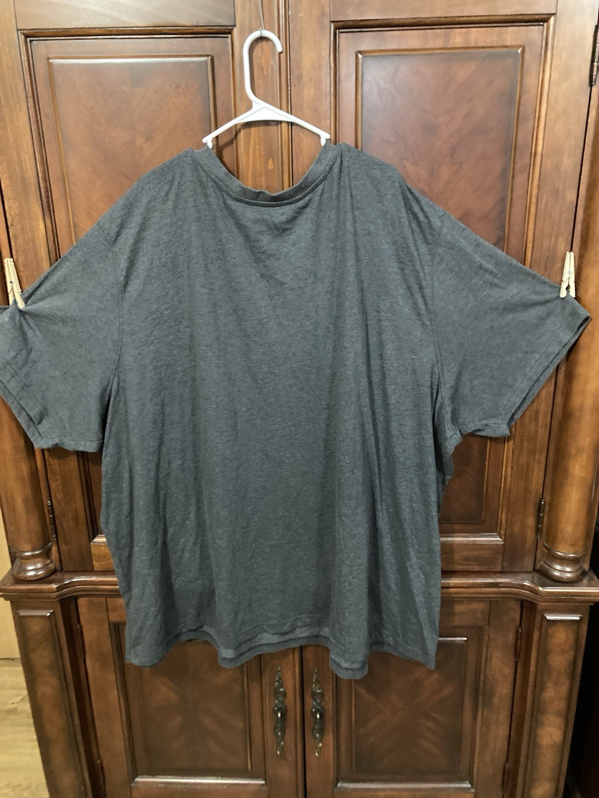 men's 7xl big Kingsize crewneck s sleeve pocket tee shirt Heather Charcoal Grey gallery