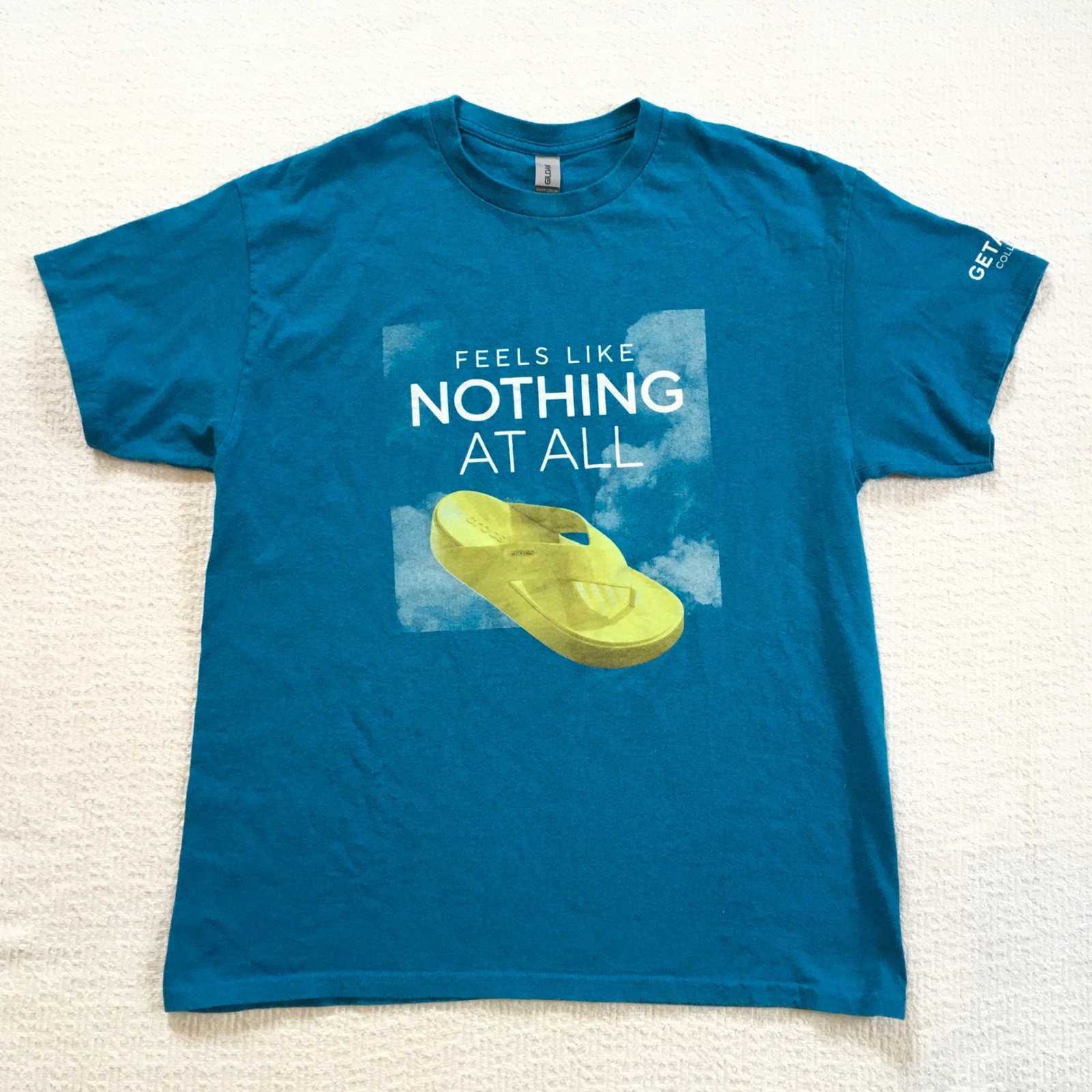 Crocs Turquoise Sandals Feels Like Nothing At All T Shirt Large