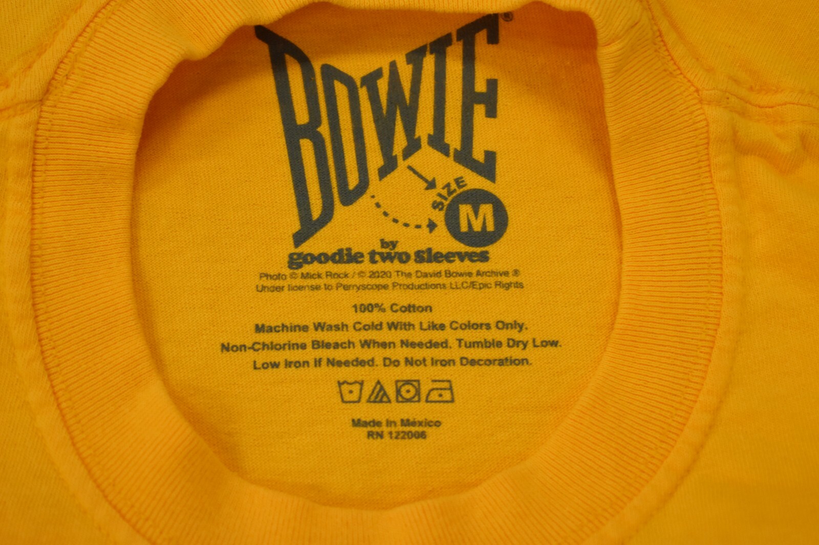 Goodie Two Sleeves Mens Unisex David Bowie Yellow Shirt New S, M, L, XL gallery