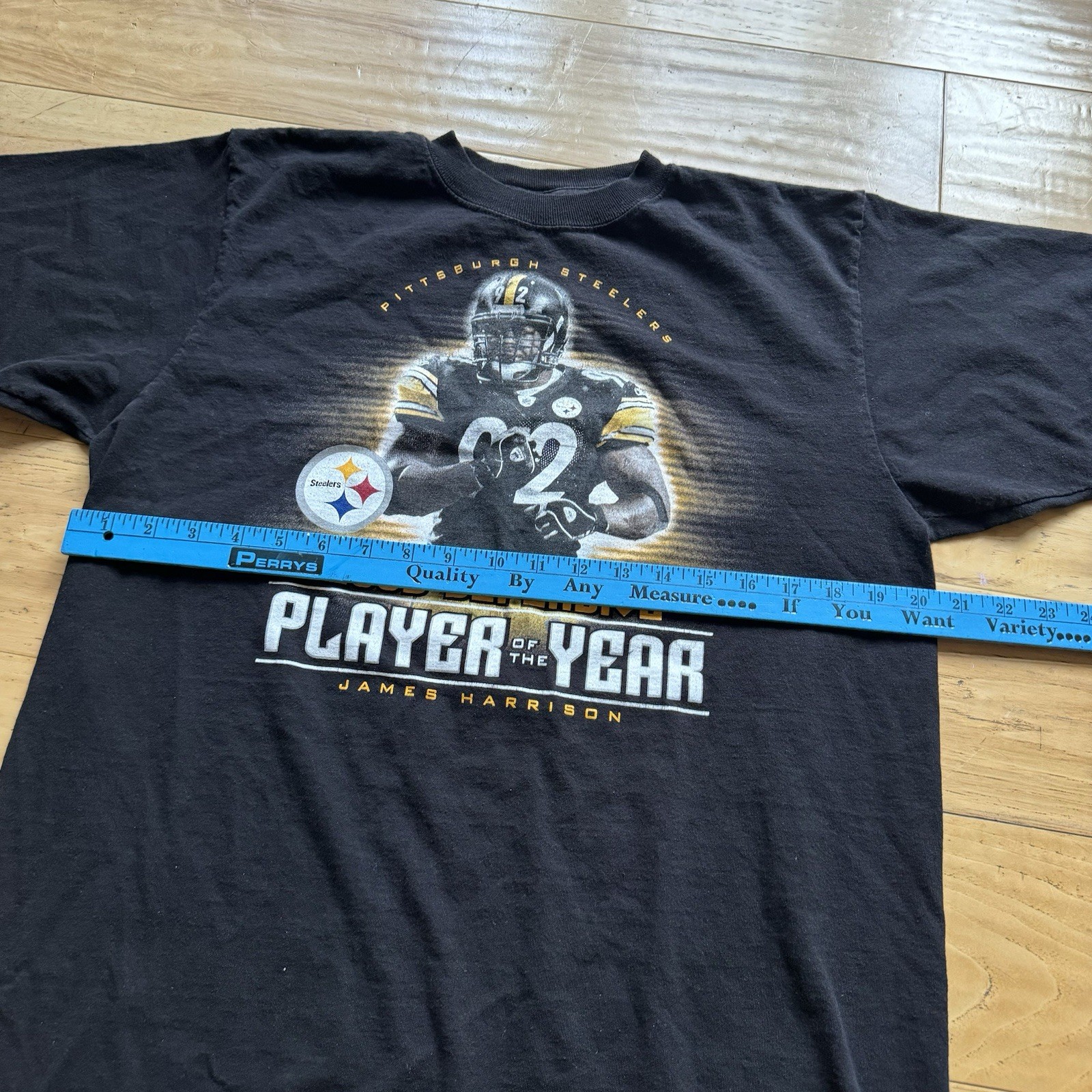 Reebok Pittsburgh Steelers James Harrison 2008 Defensive Player Rap Tee Sz M gallery