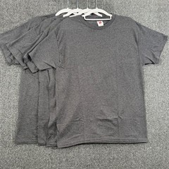 Hanes Mens Medium 4 Pack T-Shirt Charcoal Heather Gray Comfort Tee Basics 5095