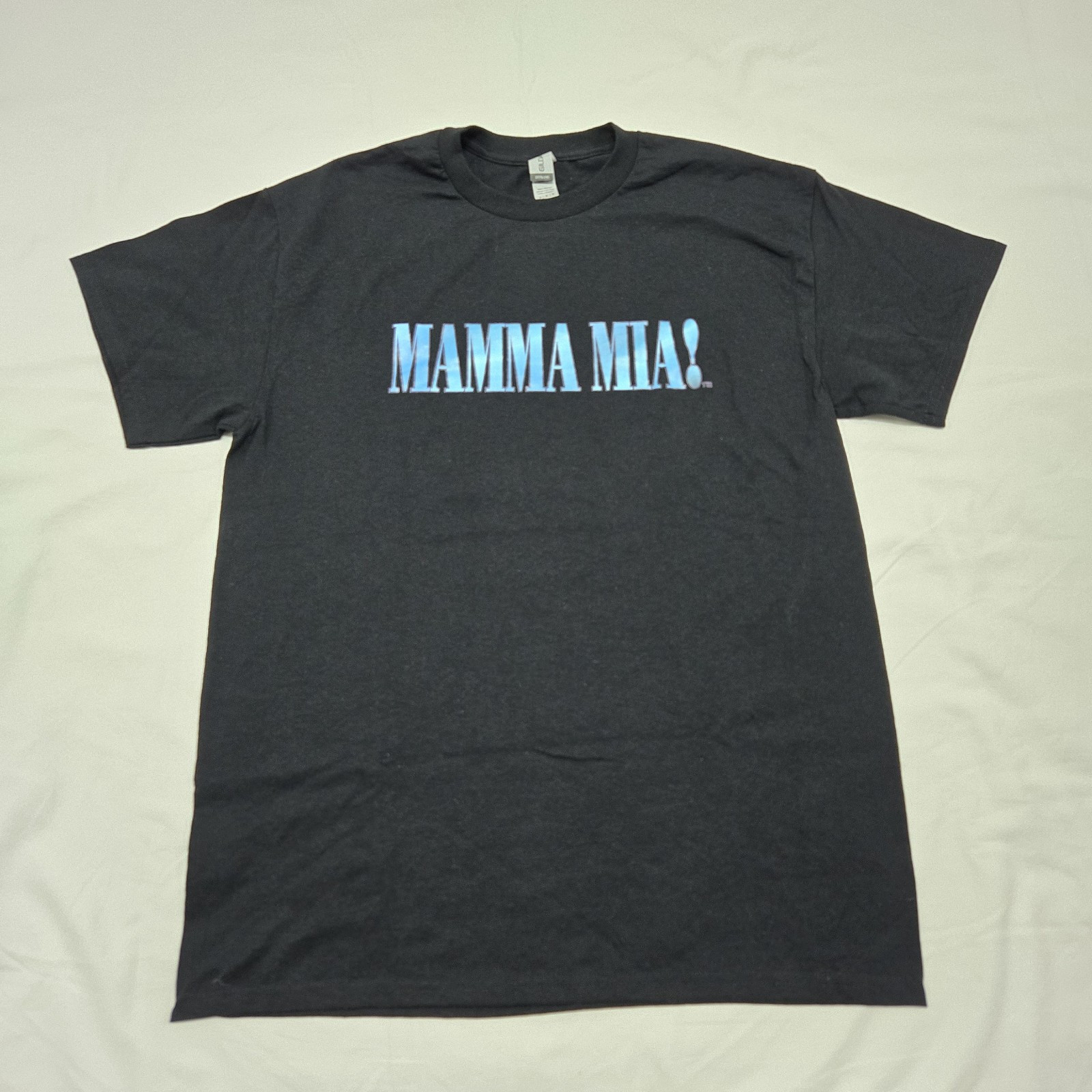 Size MEDIUM Mamma Mia! Black T-Shirt Short Sleeve Graphic Musical Tee
