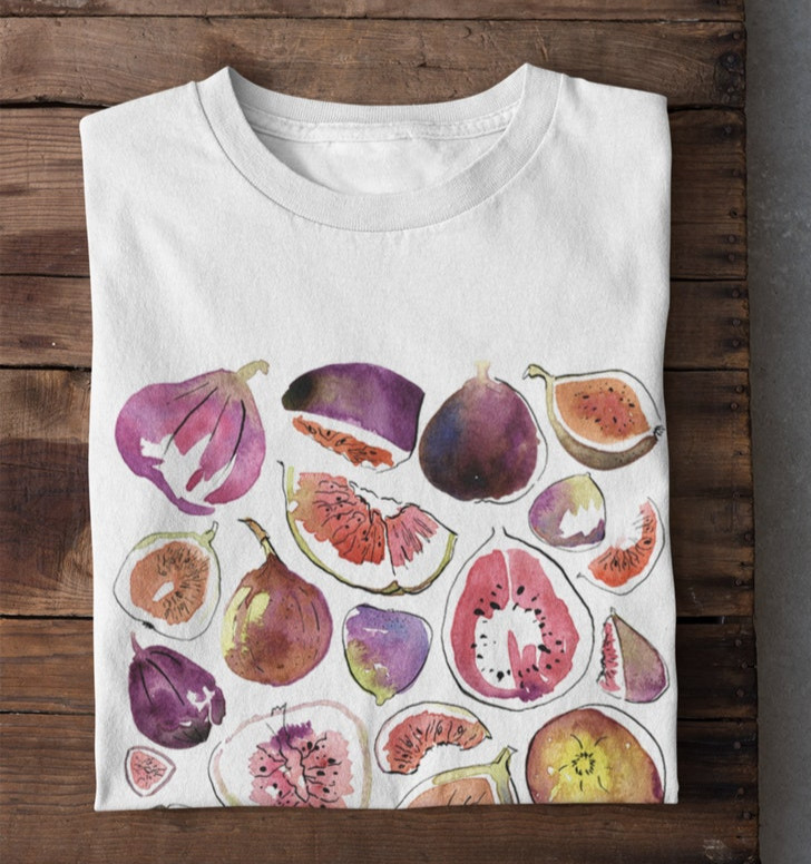 Figs T Shirt Vintage Graphic Fruit Boho Abstract Botanical Tee Vegan Unisex Tee gallery