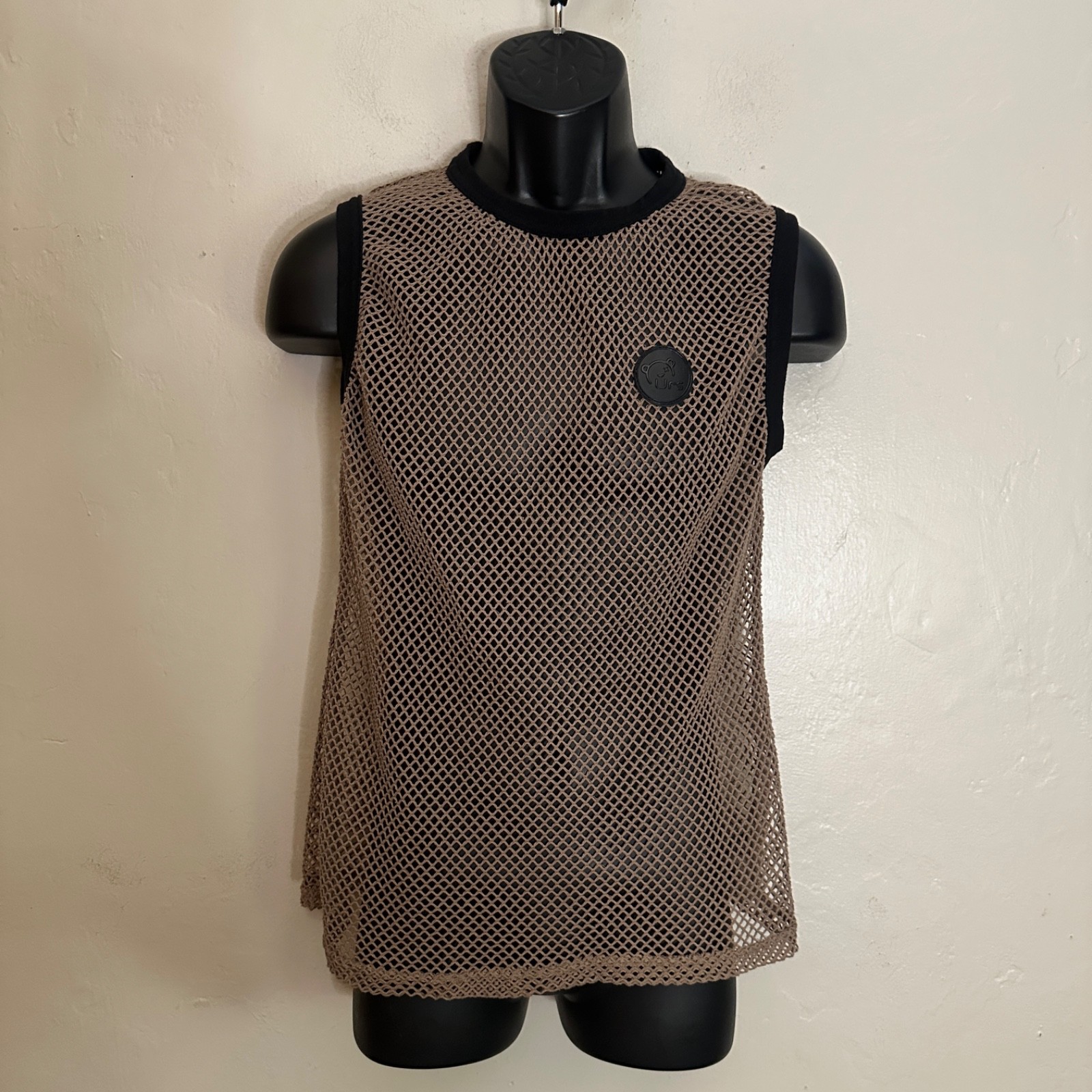 URS Fishnet Sleeveless T Shirt SM Gently worn Poly cotton blend no fabric tag