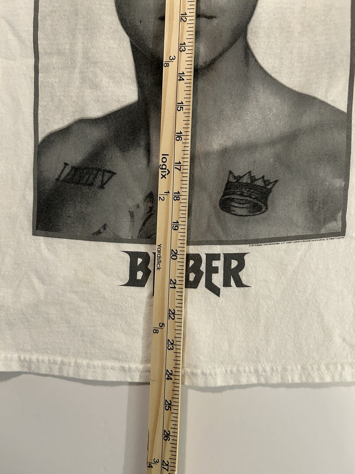 Justin Bieber Headshot Sorry -White Tee Shirt 100% Cotton Adult Size Small gallery