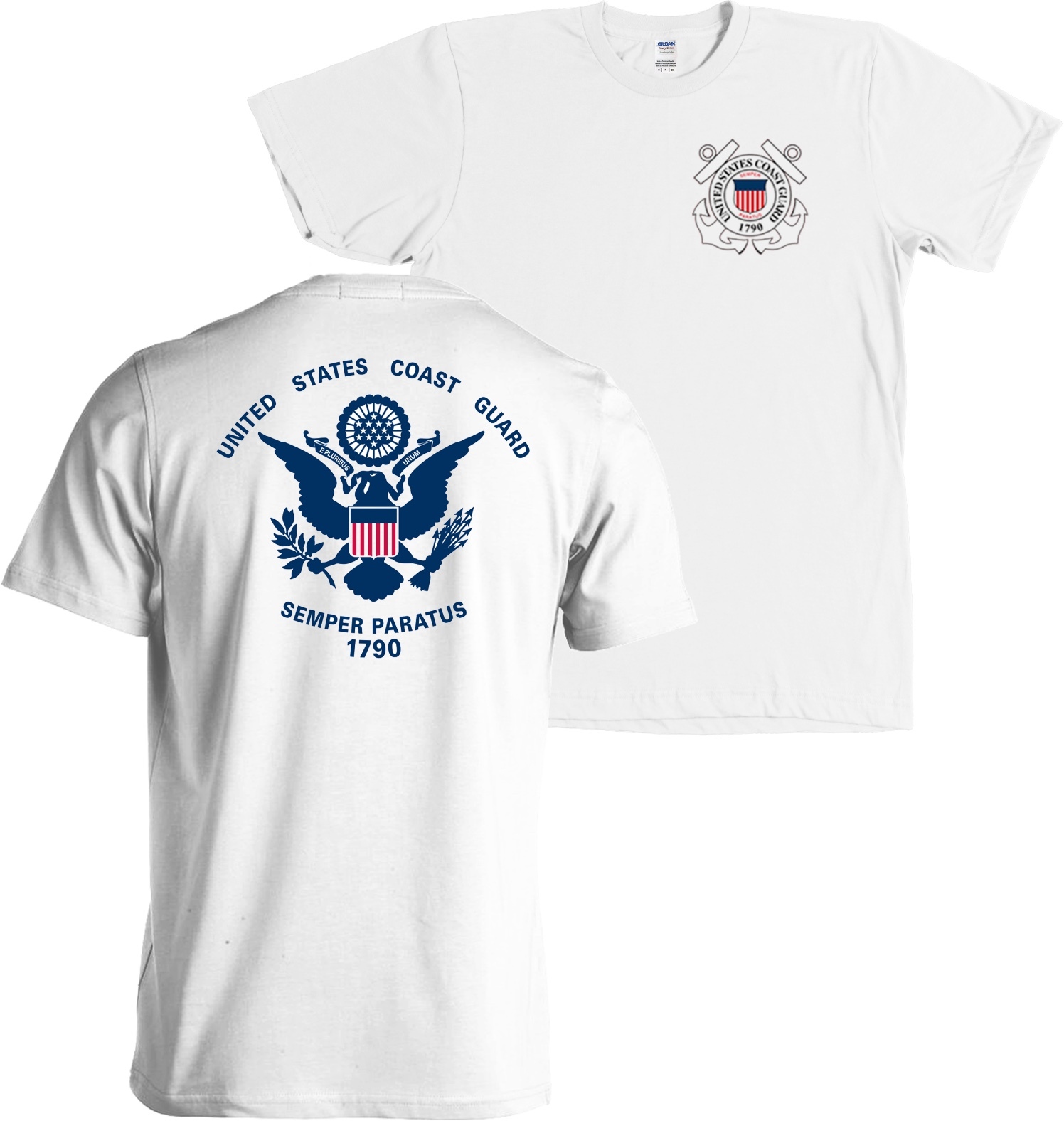 US Coast Guard Flag USCG Seal Front and Back Shirt - NEW gallery