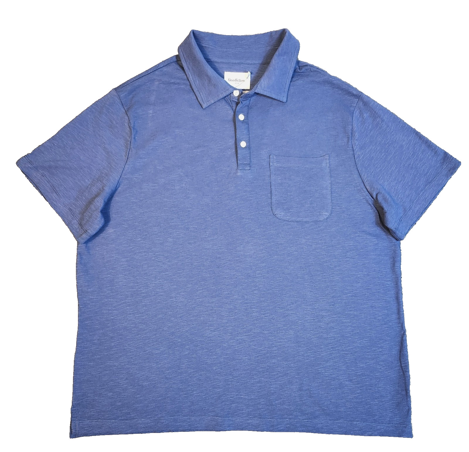 Men's Short Sleeve Polo Shirts 2XL Blue "2 Pack" Goodfellow POCKET Collar Neck gallery