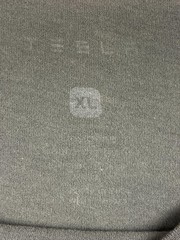 Tesla T-Shirt Vertical Logo Men’s Gray Employee Team Wear Sz XL
