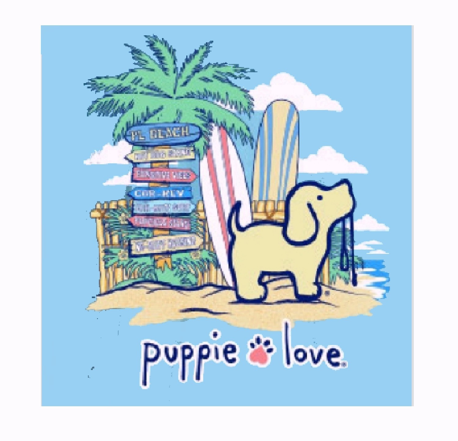 Puppie Love Dog Beach Pup Short Sleeve T-Shirt NEW Fast Free Ship gallery