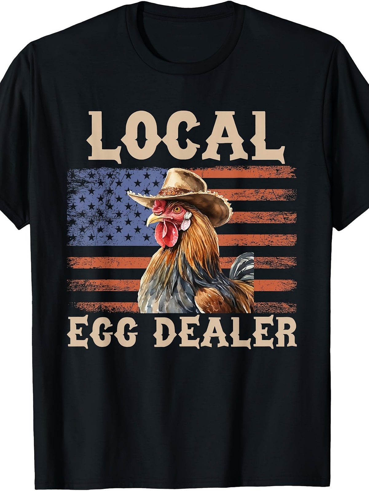Local Egg Dealer Rooster Farmer Chicken T-Shirt | Vintage Style, Crew Neck gallery