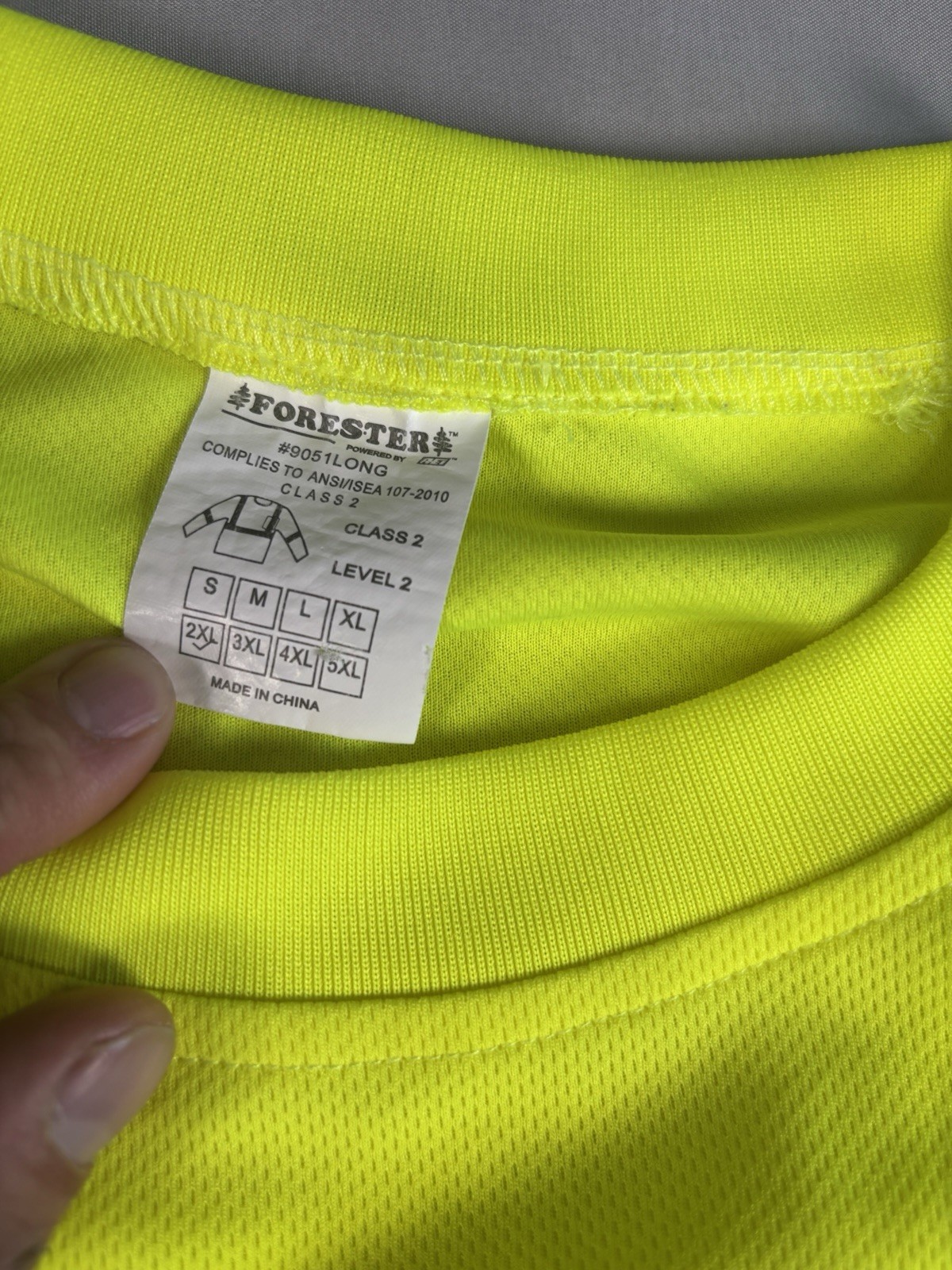 Forrester Mens 2XL Hi Vis Safety Shirt Long Sleeve Reflective ANSI Class 2 gallery