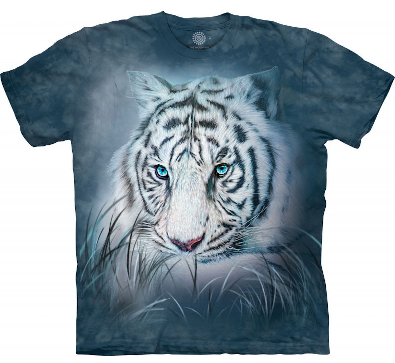 The Mountain Thoughtful White Bengal Tiger King Blue Animal Cotton Shirt S-3X gallery