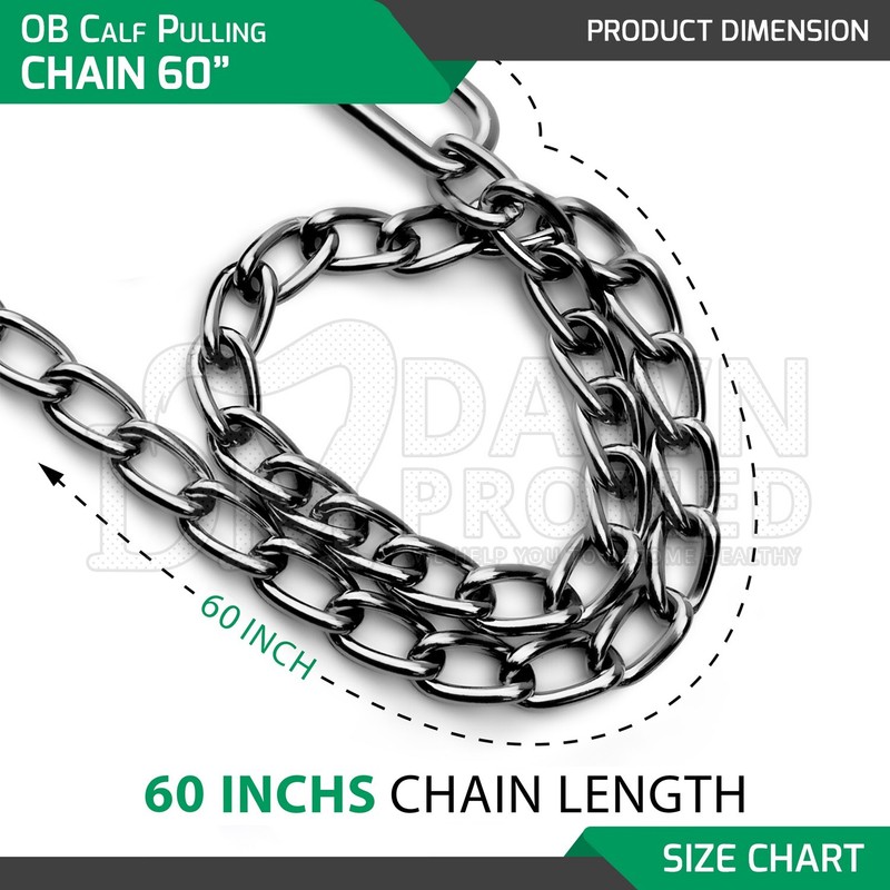 7 Pcs Calf Puller OB Handle & OB Chains Cattle Birthing Delivery Complete Set