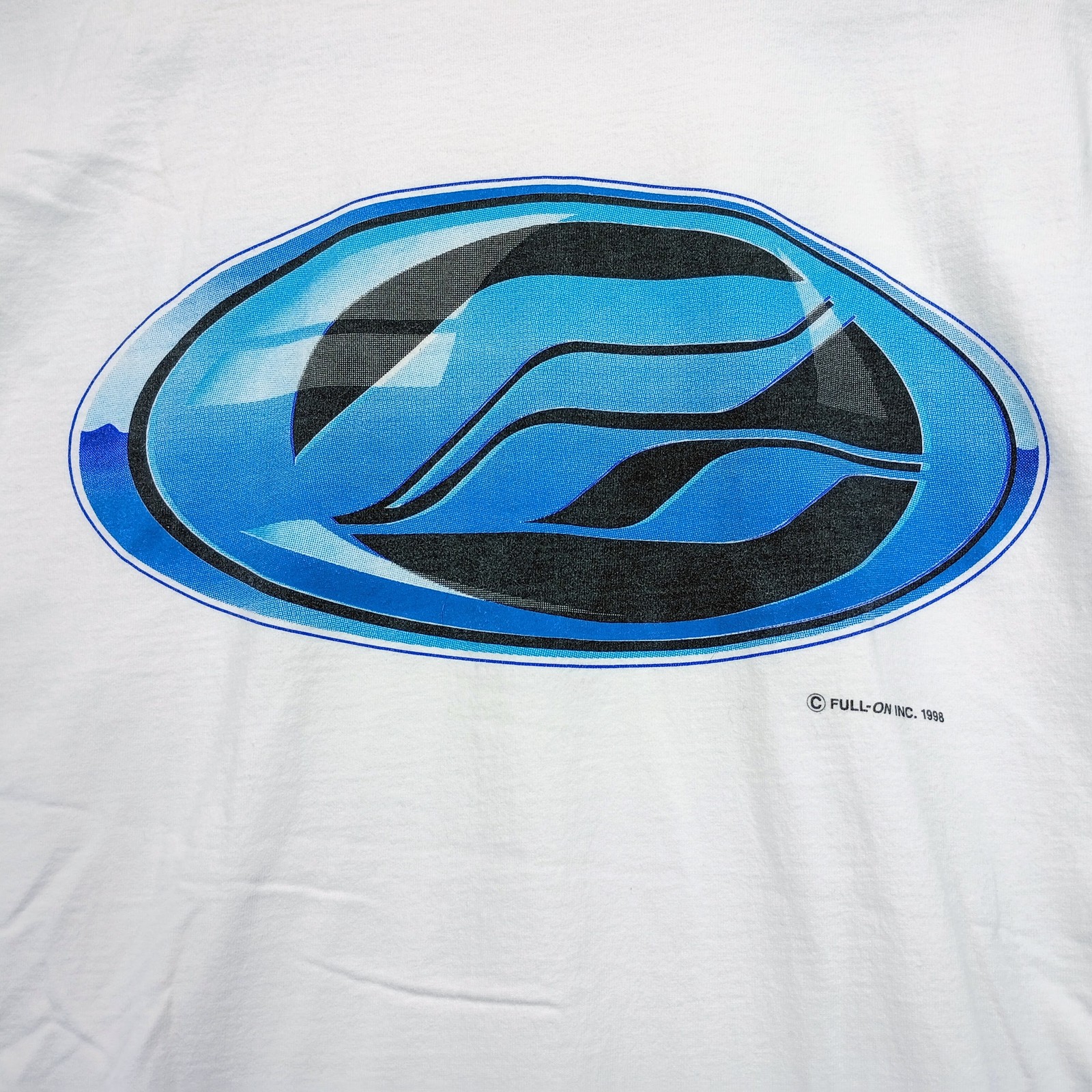 Vintage 90s Full-On Inc. Surf Skate Shirt XL Double Sided Logo Short Sleeve 1998 gallery