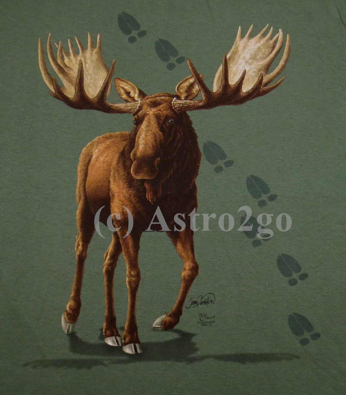 MOOSE TRAX-Animals Nature Deer Elk Wildlife Bullwinkle Science T shirt S-2XL gallery