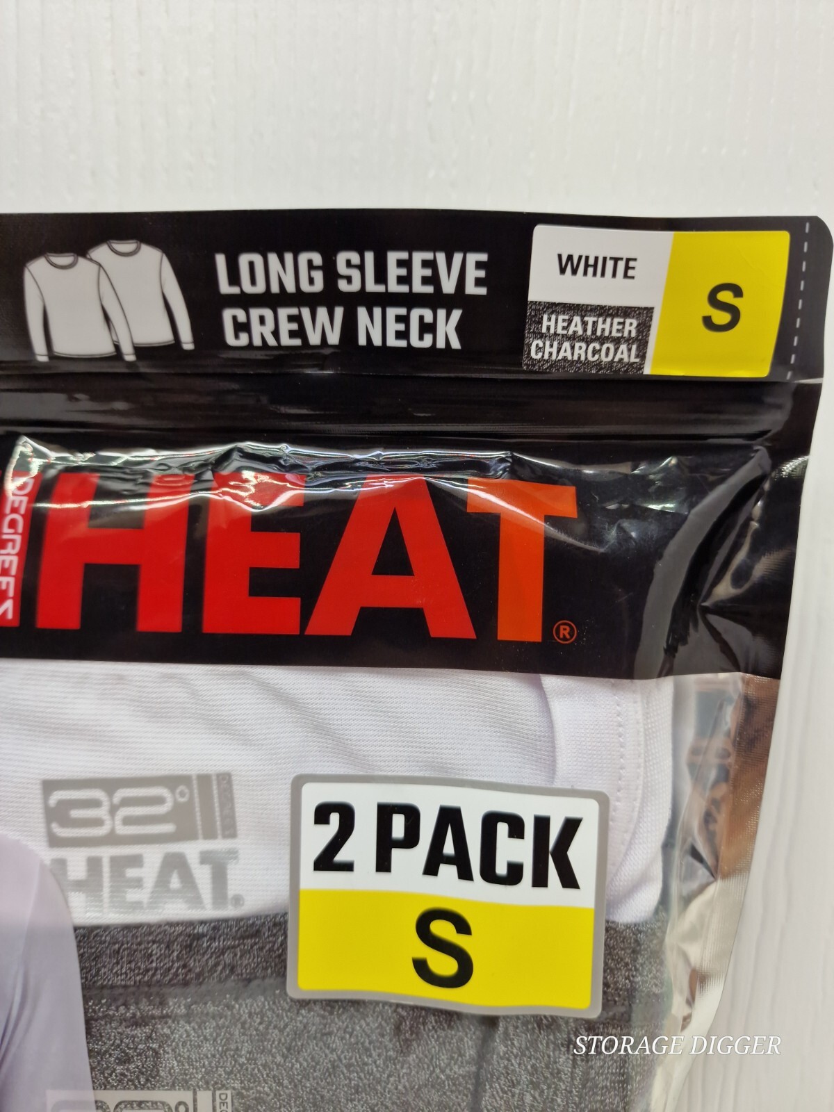 32 Degrees Heat T-Shirt Mens S White/Gray Quick Dry Long Sleeve Crew Neck 2 Pack gallery