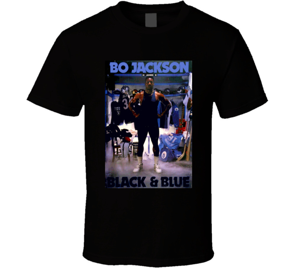 Retro Bo Jackson Black And Blue T Shirt