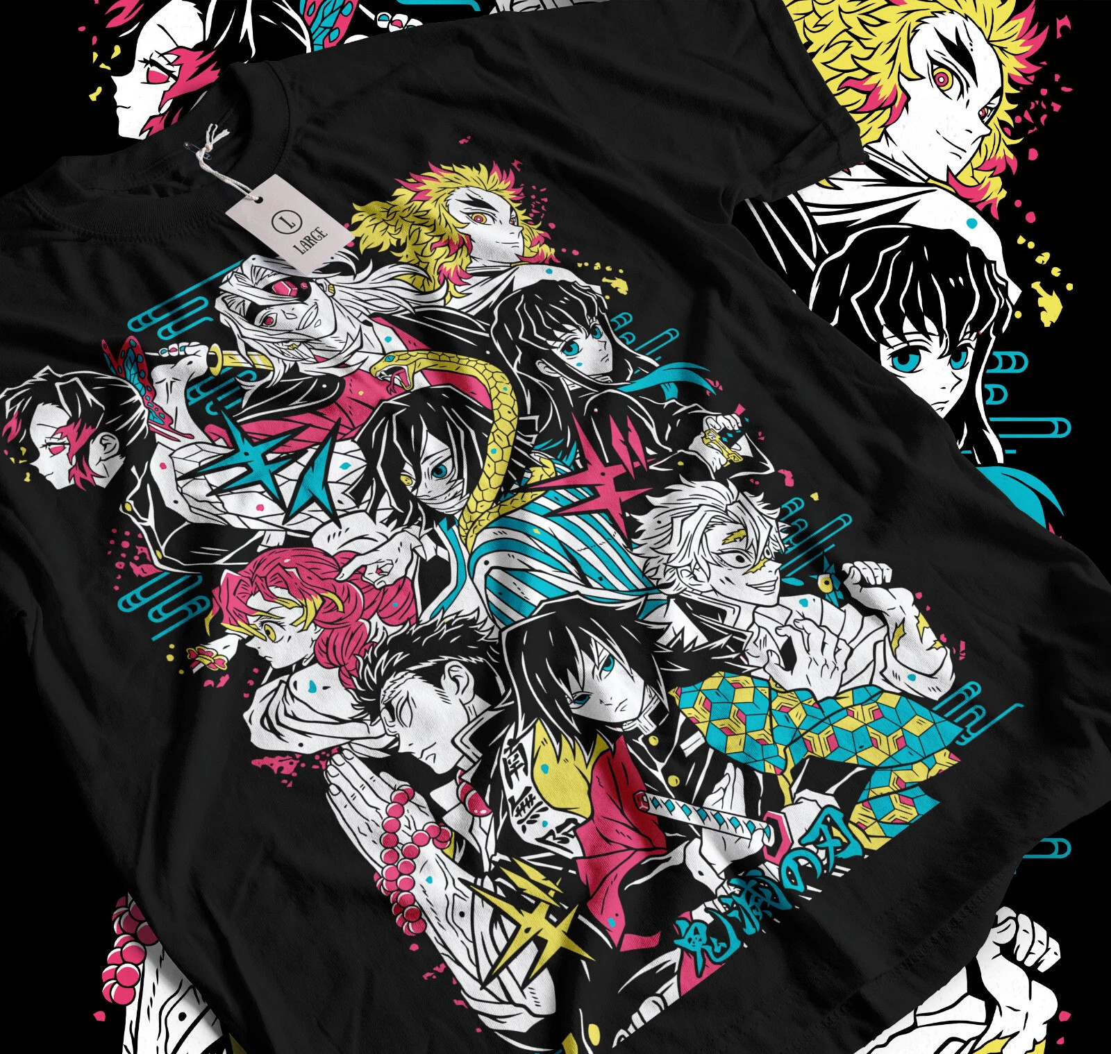 Hashira Demon Slayer T-Shirt Kimetsu No Yaiba Tengen Black Anime Gift Shirt gallery
