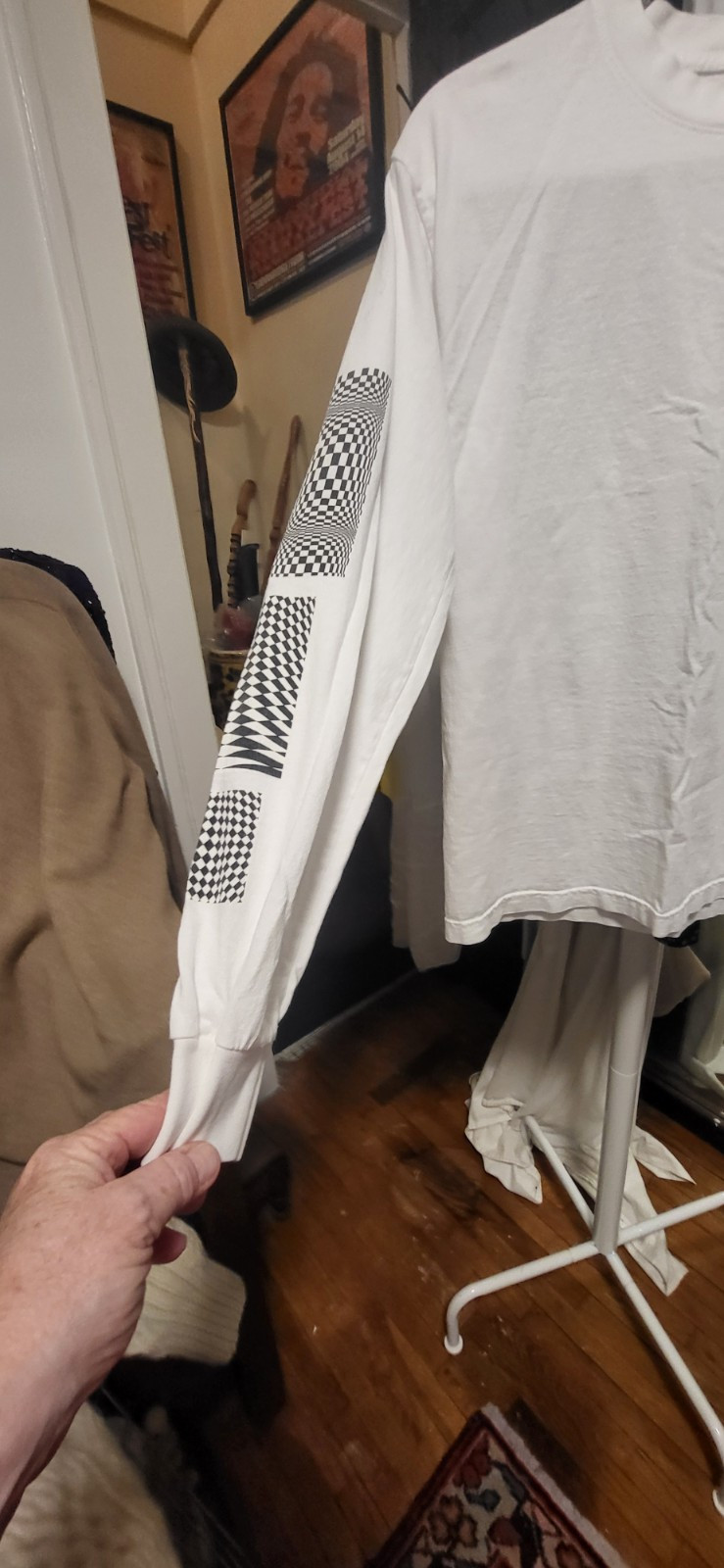 Maison De Plage | 7 Op Art White & Black Print Long Sleeve Shirt S gallery