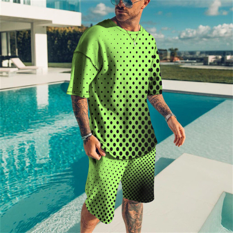 Summer Men's Outfit 2-Piece Set Short Sleeve T-Shirts and Shorts Sweatsuit Set gallery