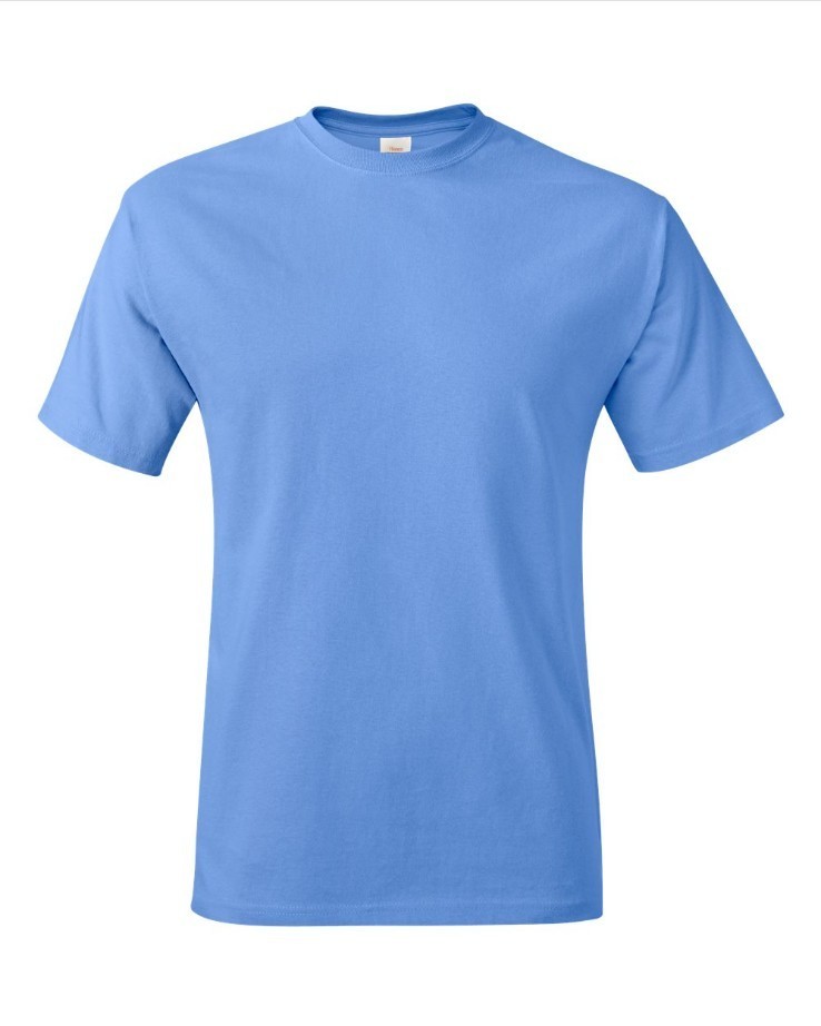 Hanes 5250 4XL 5XL Authentic Short Sleeve Men’s Cotton T-Shirt Carolina Blue