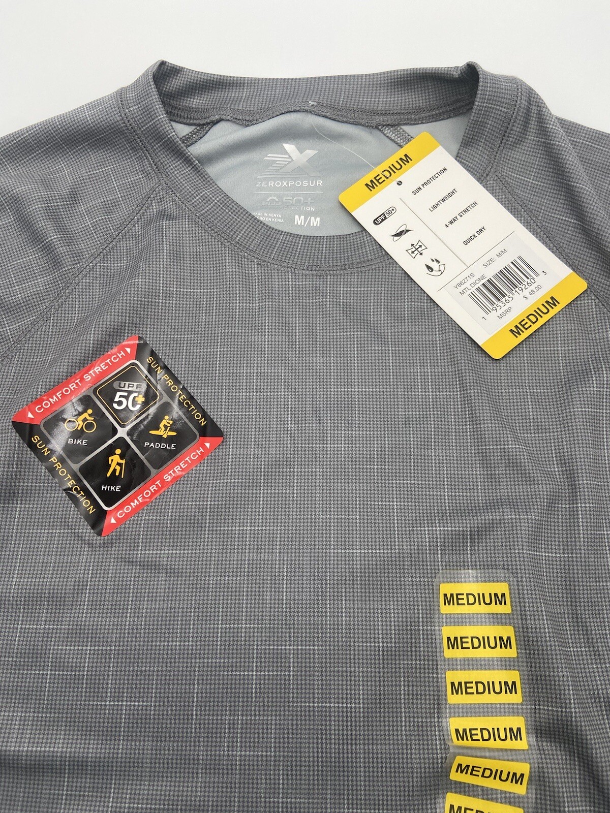 ZeroXposur Dry Fit Men’s T-Shirt Gray Medium Stretch UPF 50+ Active gallery