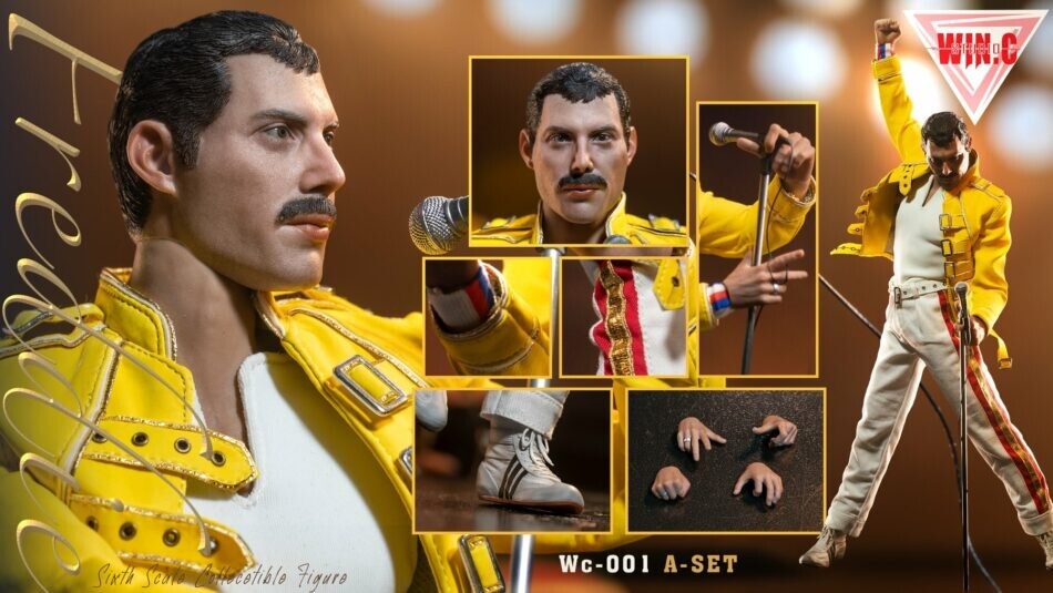 Win.C Studio WC001A Queen Freddie Mercury Yellow Jacket 1/6 Scale Figure