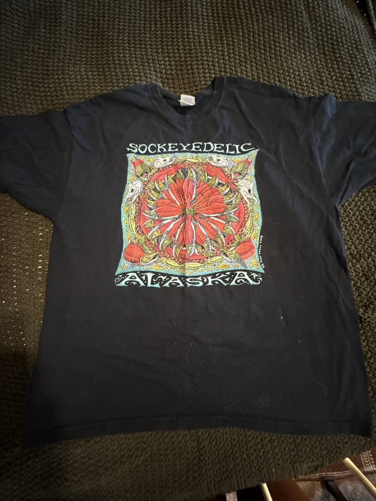 Gildan Ultra Cotton Men’s XL Black “Leftover Salmon” Graphic Tee Crew Neck gallery
