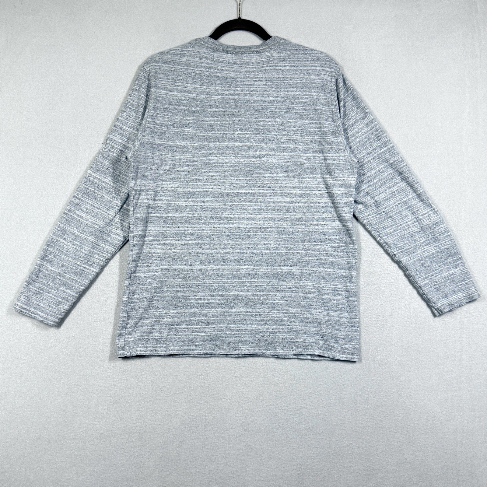 Faherty Shirt Mens Large Henley Button Long Sleeve Grey Spacedye Coastal Preppy gallery