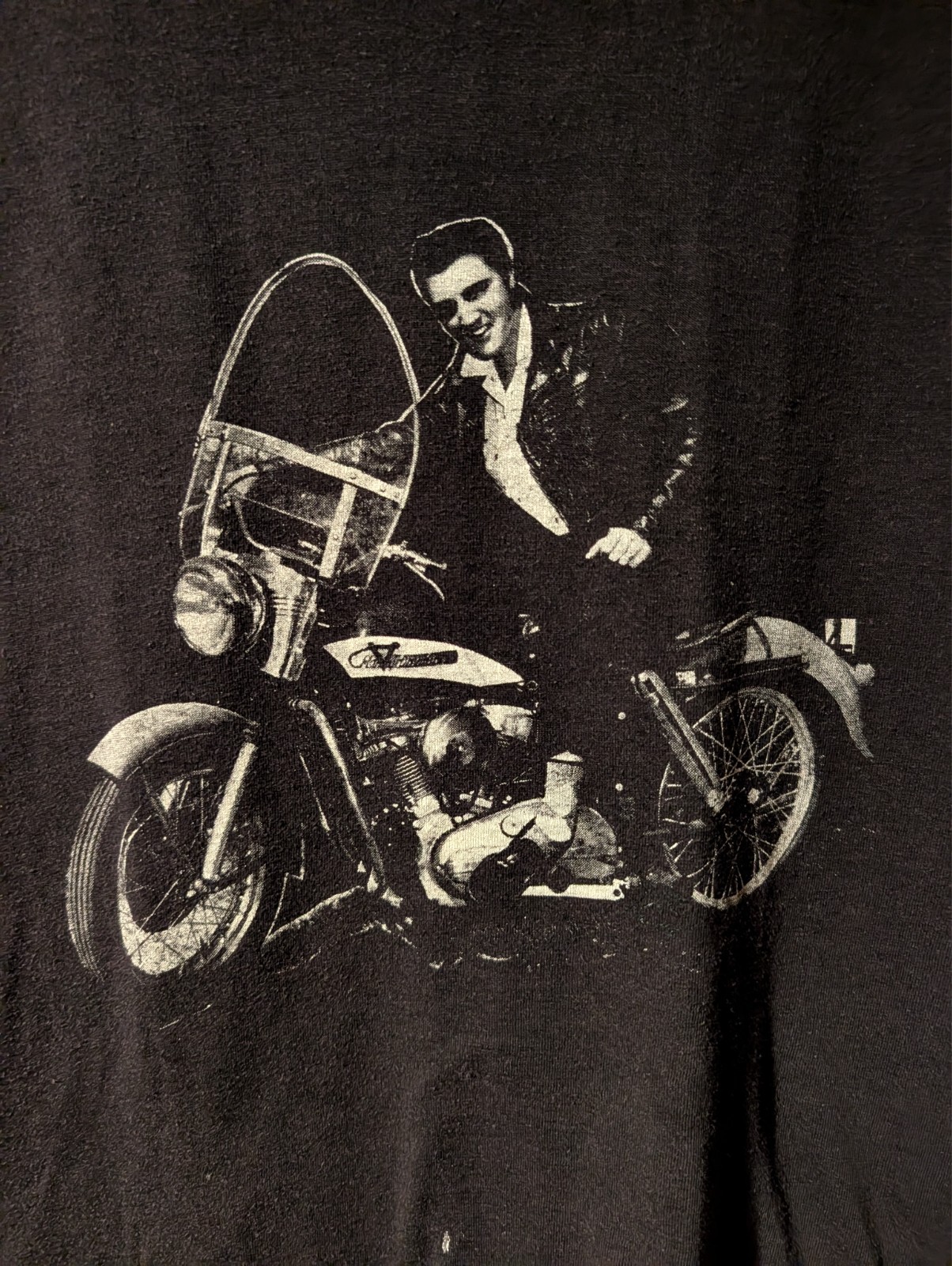 Vintage Elvis Presley Motorcycle Graphic Sleeveless Muscle T Shirt Distressed L gallery