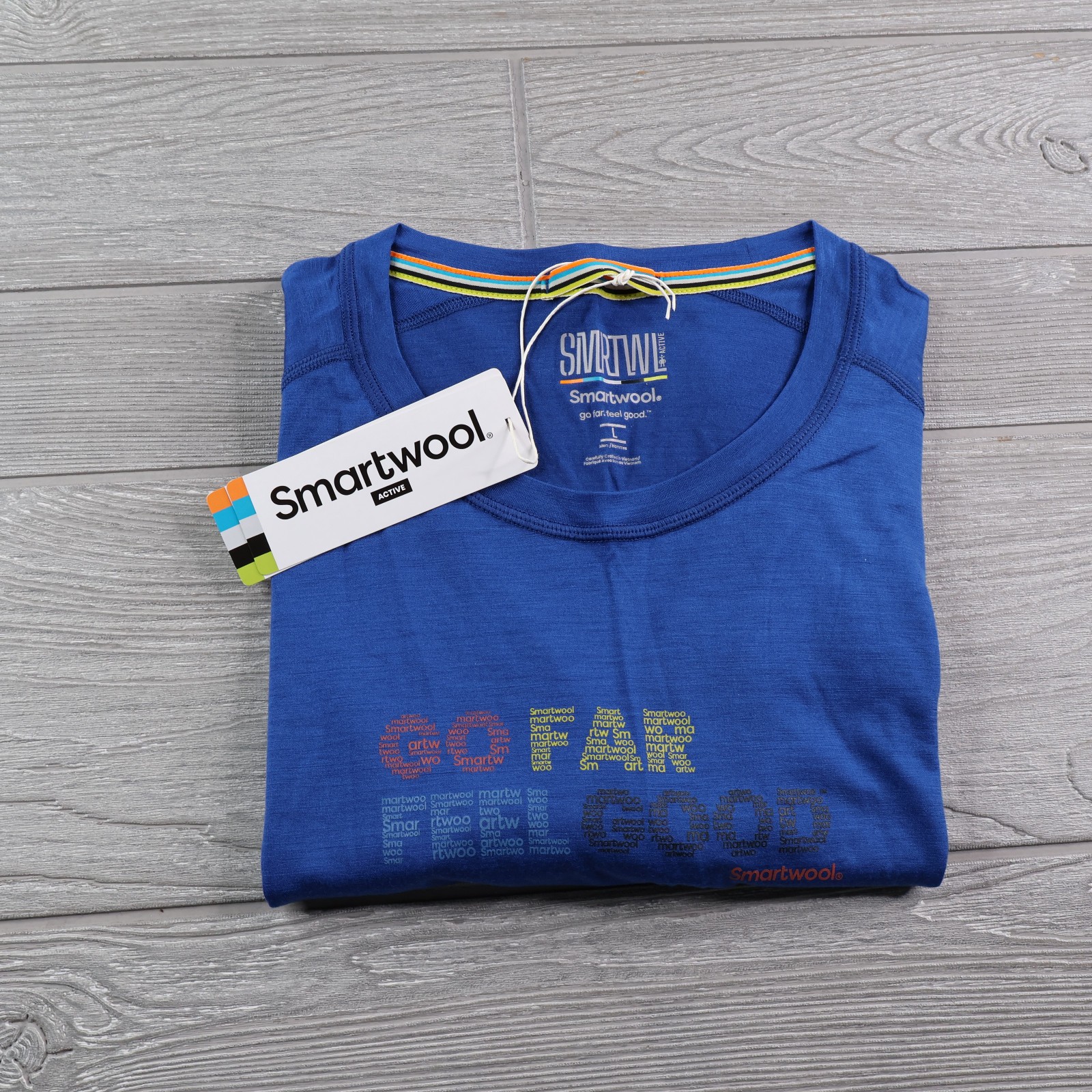 NEW Smartwool Shirt Mens Large Blue Active Ultralite Merino Wool NWT gallery