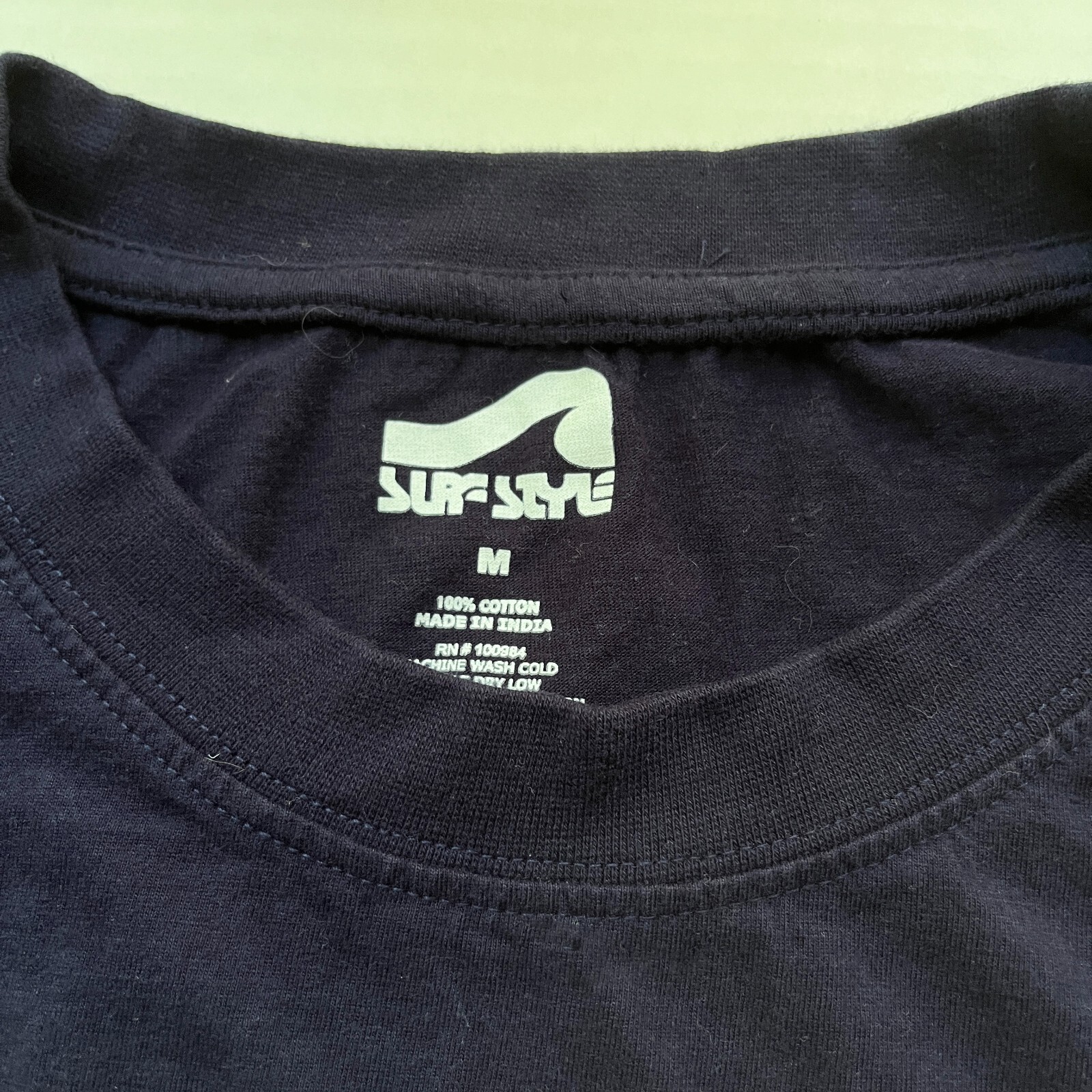 Surf Style MIAMI Shirt Florida Mens M Long Sleeve Navy White Back Spellout gallery