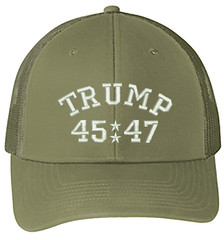 Trump 45/47 Embroidered Trucker Structured Adjustable One Size Fits All Hat