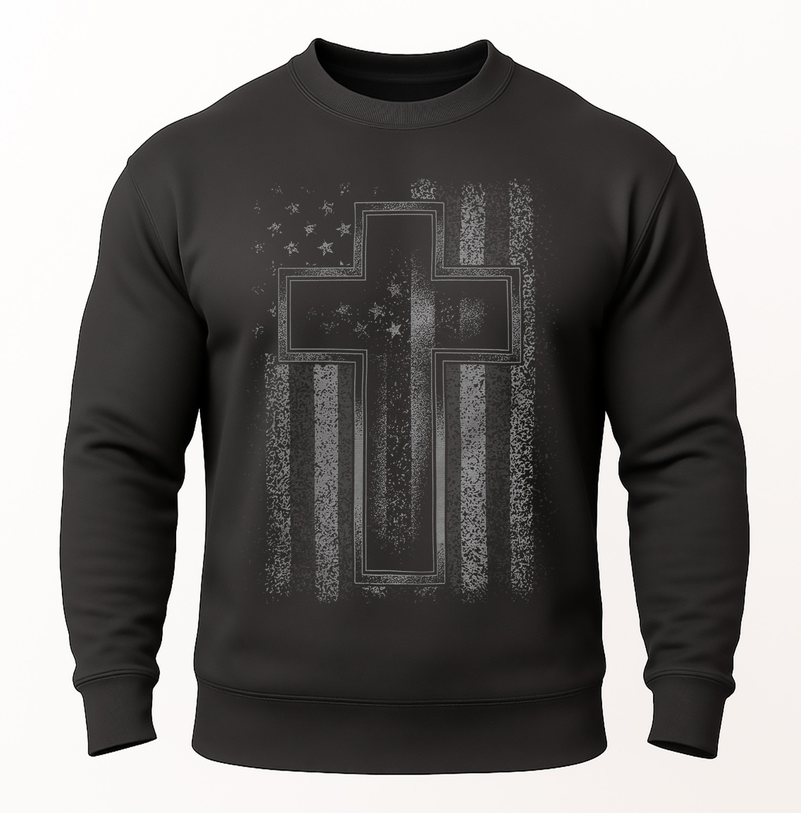Christian Cross American Flag Sweatshirt | Faith & Patriotic Crewneck gallery