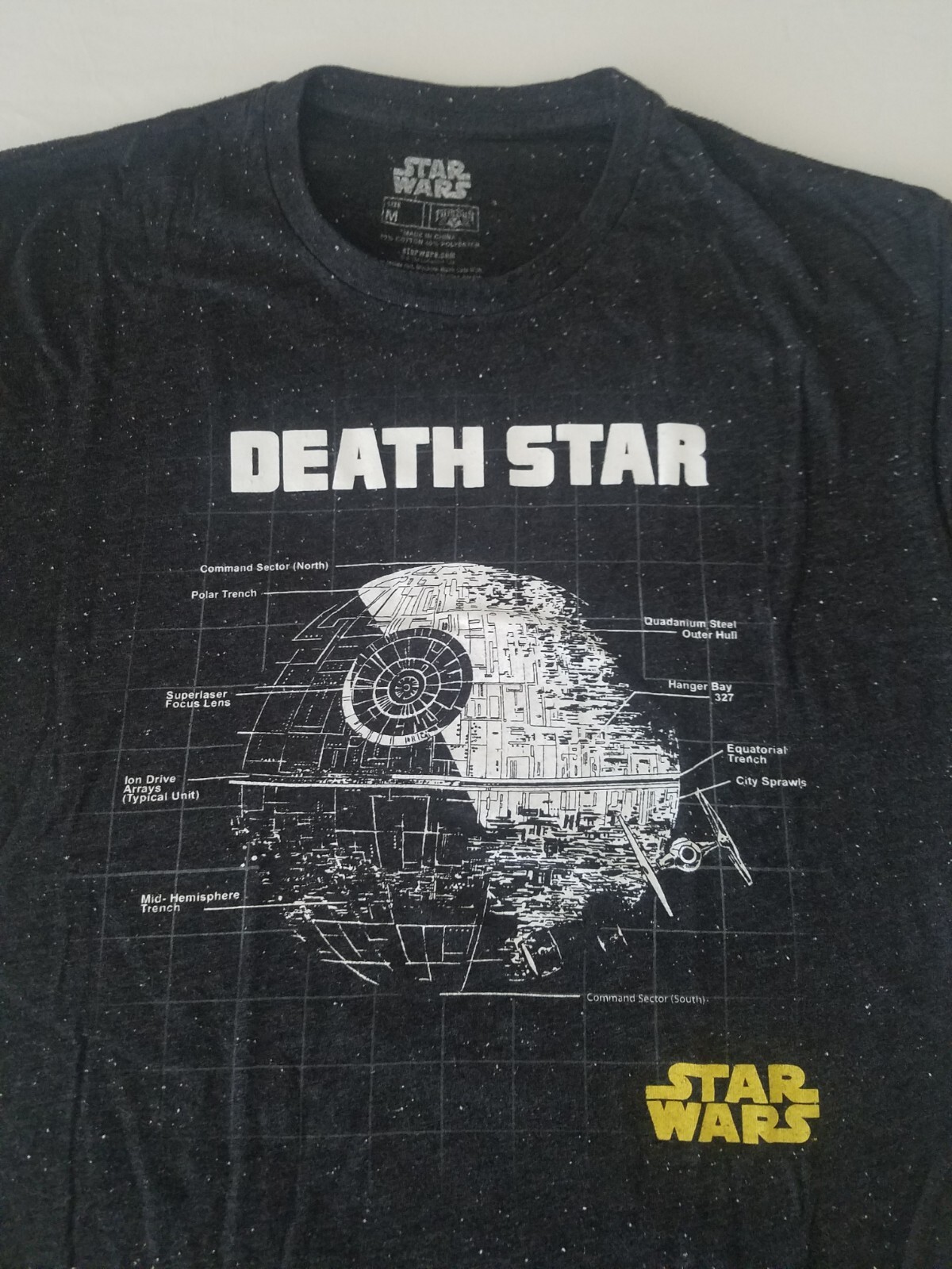 Star Wars DEATH STAR T-Shirt M Black Speckled SciFi Space Sith The Empire Jedi gallery