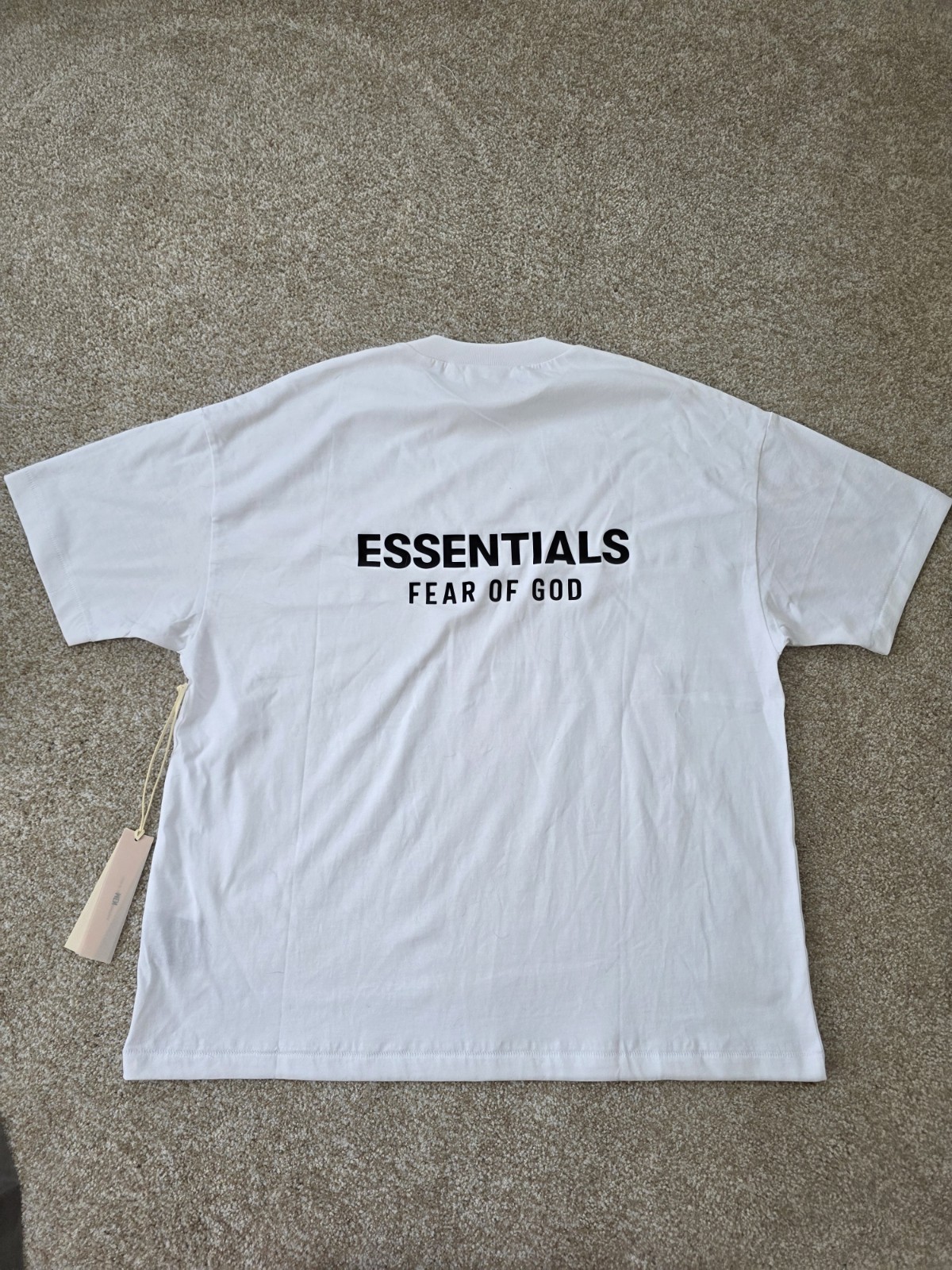 Fear of God Essentials Men's White Crew Neck Short Sleeve Logo Graphic Tee gallery