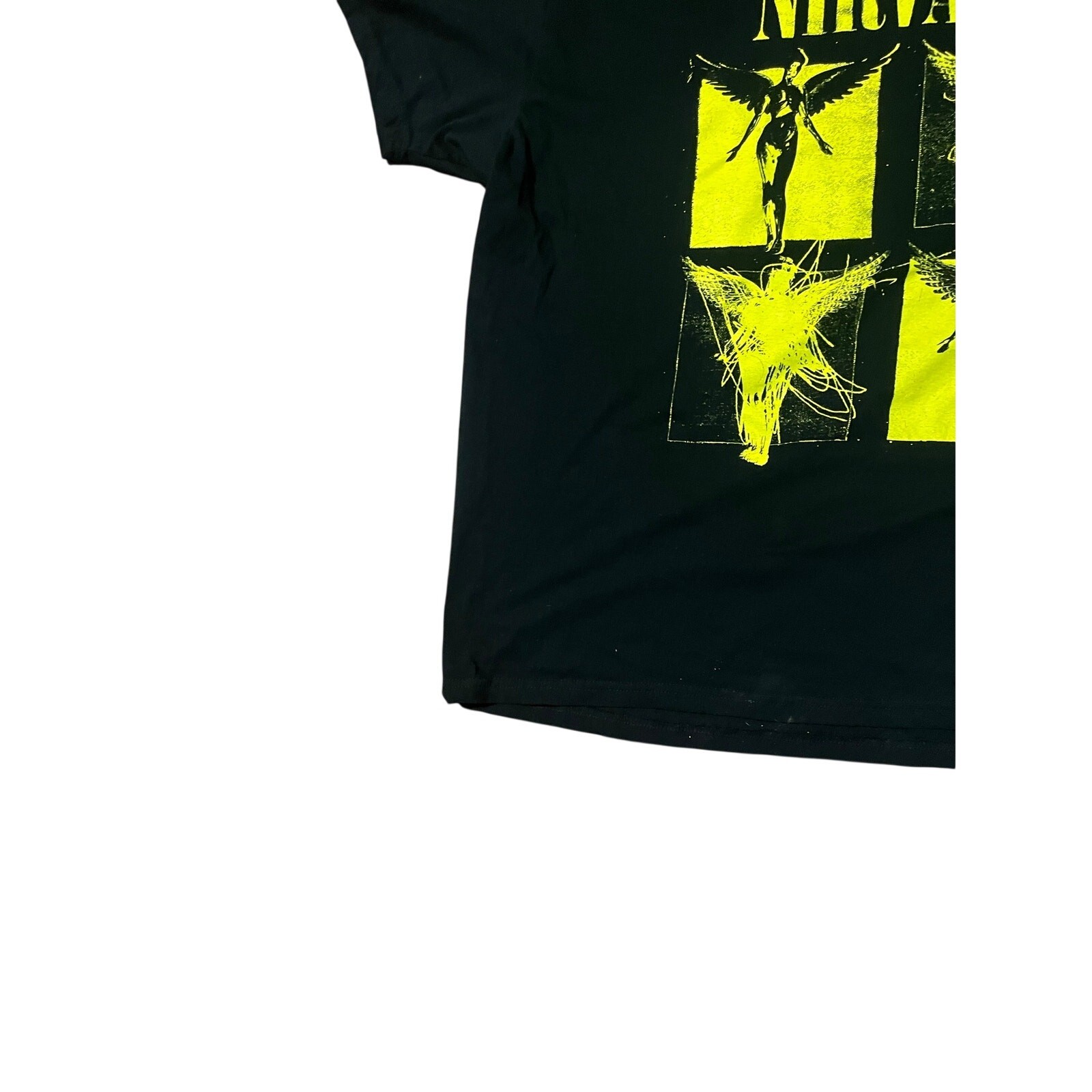 Nirvana T-shit 2xl In utero Black Angle Graphic yellow cotton Breathable, comfy gallery