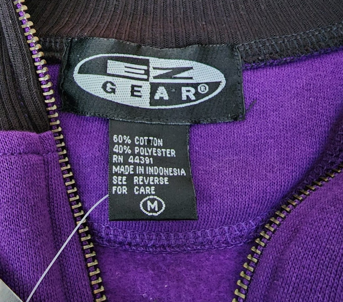 VTG 90s EZ Gear Pullover USA Essential Purple Hip-Hop Slate Mens Size Medium NWT gallery