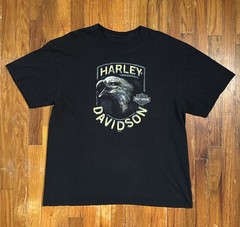 Harley Davidson Eagle Wolf Native American Graphic T Shirt Black Bear VA L