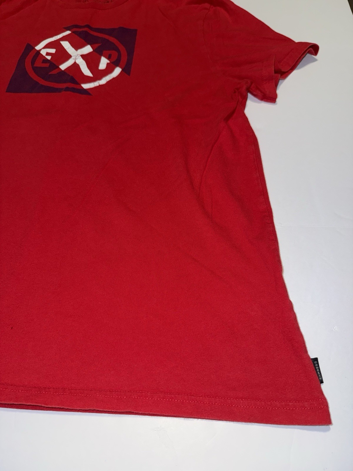Express Men's Graphic Logo T-Shirt Red Cotton Short Sleeve Size Large gallery
