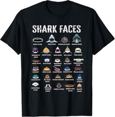 Types Of Shark Faces. Shark Face Identification Great Sea T-Shirt