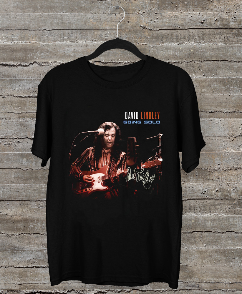 David Lindley Going Solo Signature Short Sleeve Black All Size T-Shirt
