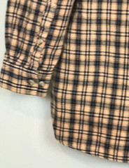 Timberland Men M Button Down Workwear Plaid Shirt Heavyweight Cotton Beige